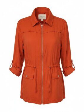 C Est 1946 Rust Front Zipper Drawstring Jacket M